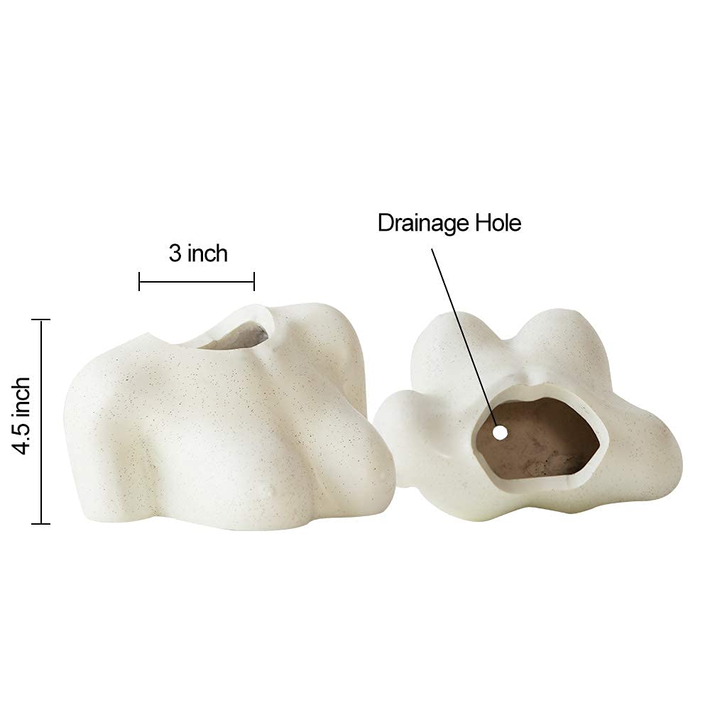 Upper Body Flower Vase, Female Base with Drainage Holes for Effortless Floral Arrangements - OVAD