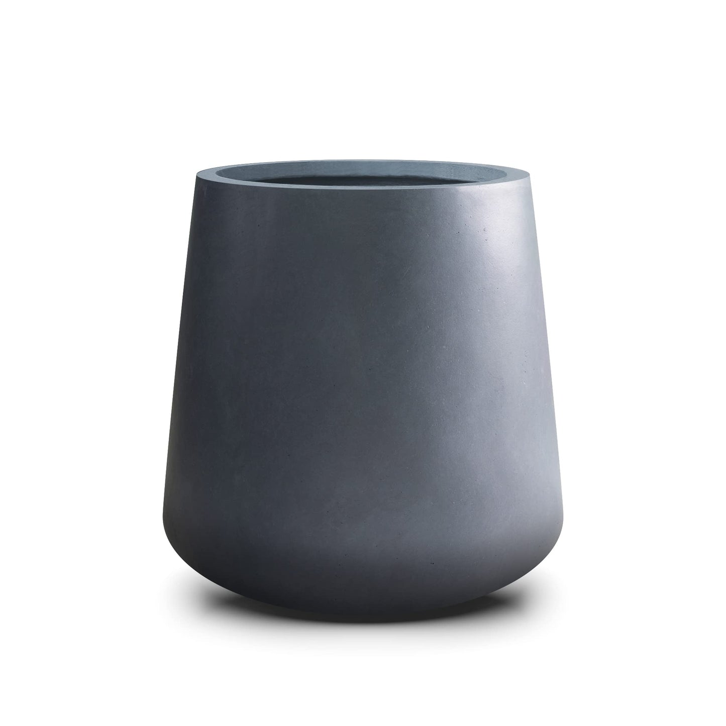 12.2" Round Concrete Planter with Eco-Friendly Design and Drainage Hole for Indoor and Outdoor Use - OVAD