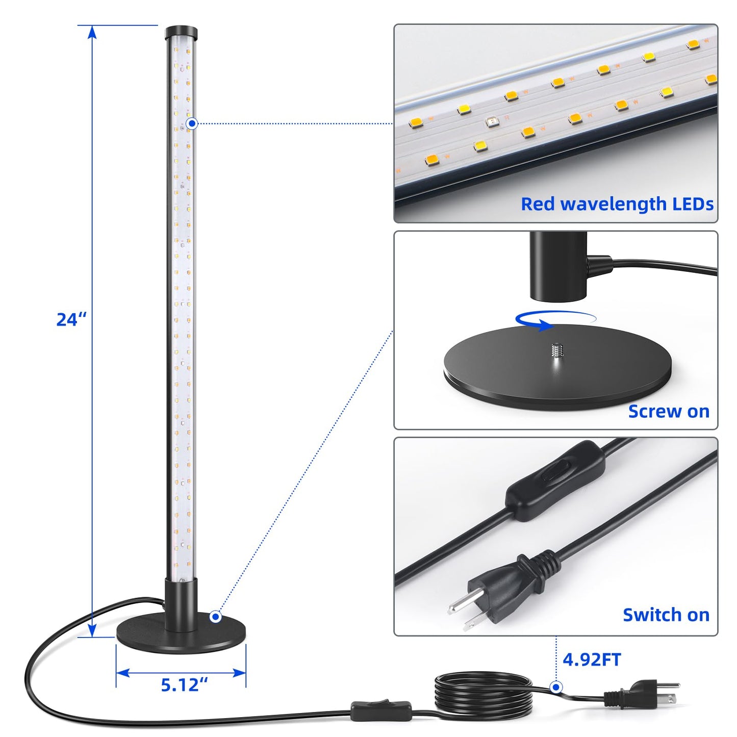 Vertical Standing Plant Grow Light - OVAD
