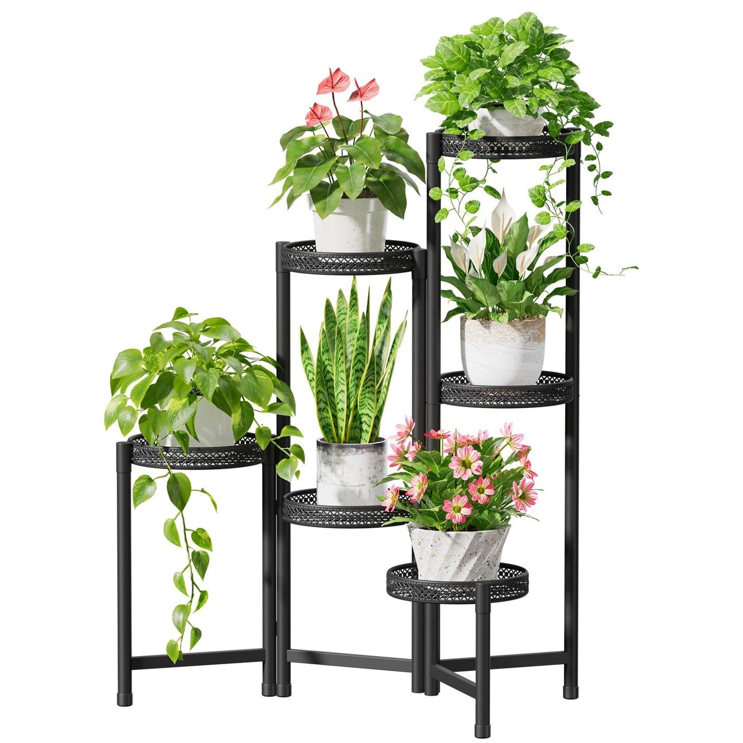 5-Tier Folding Metal Plant Stand - OVAD