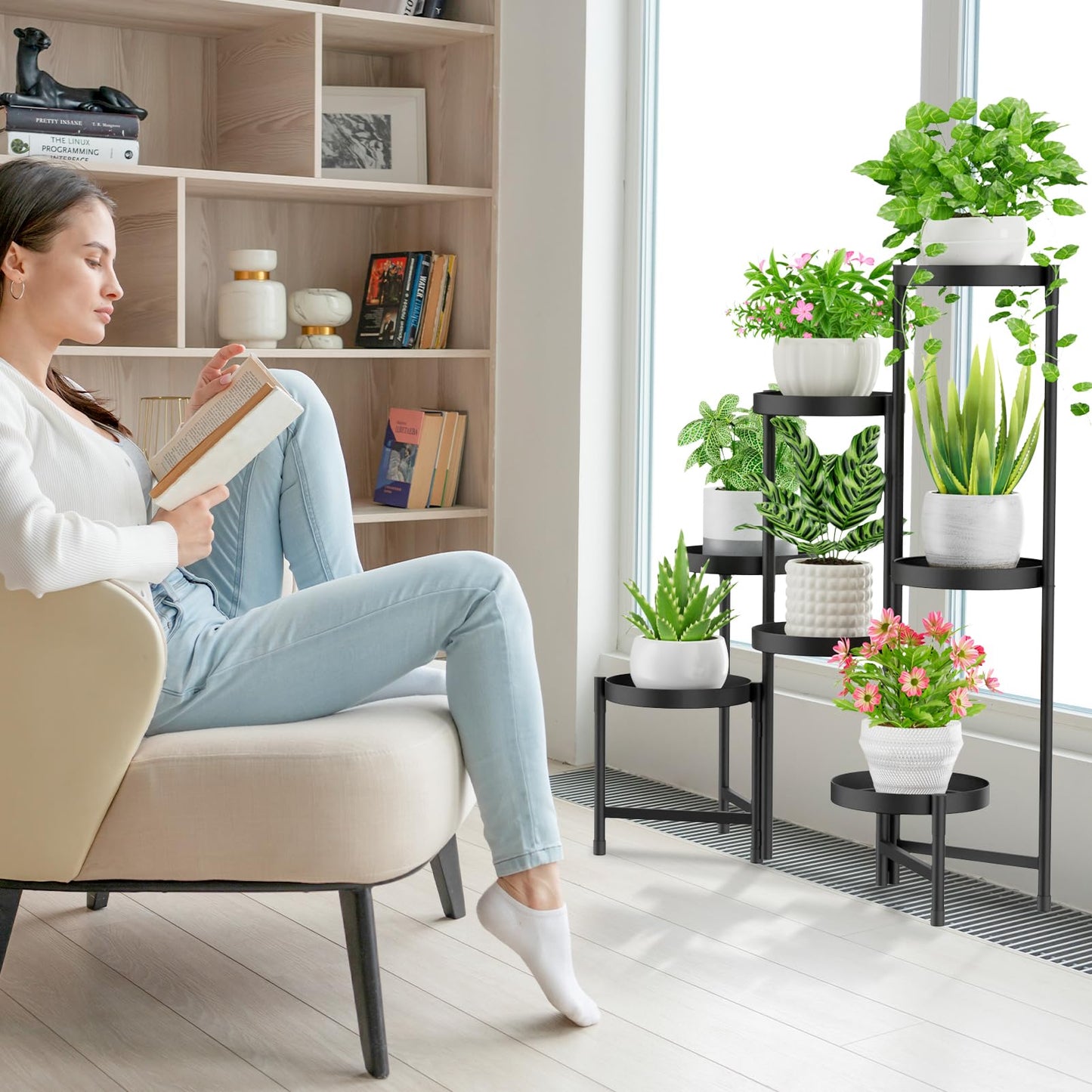 5-Tier Folding Metal Plant Stand - OVAD