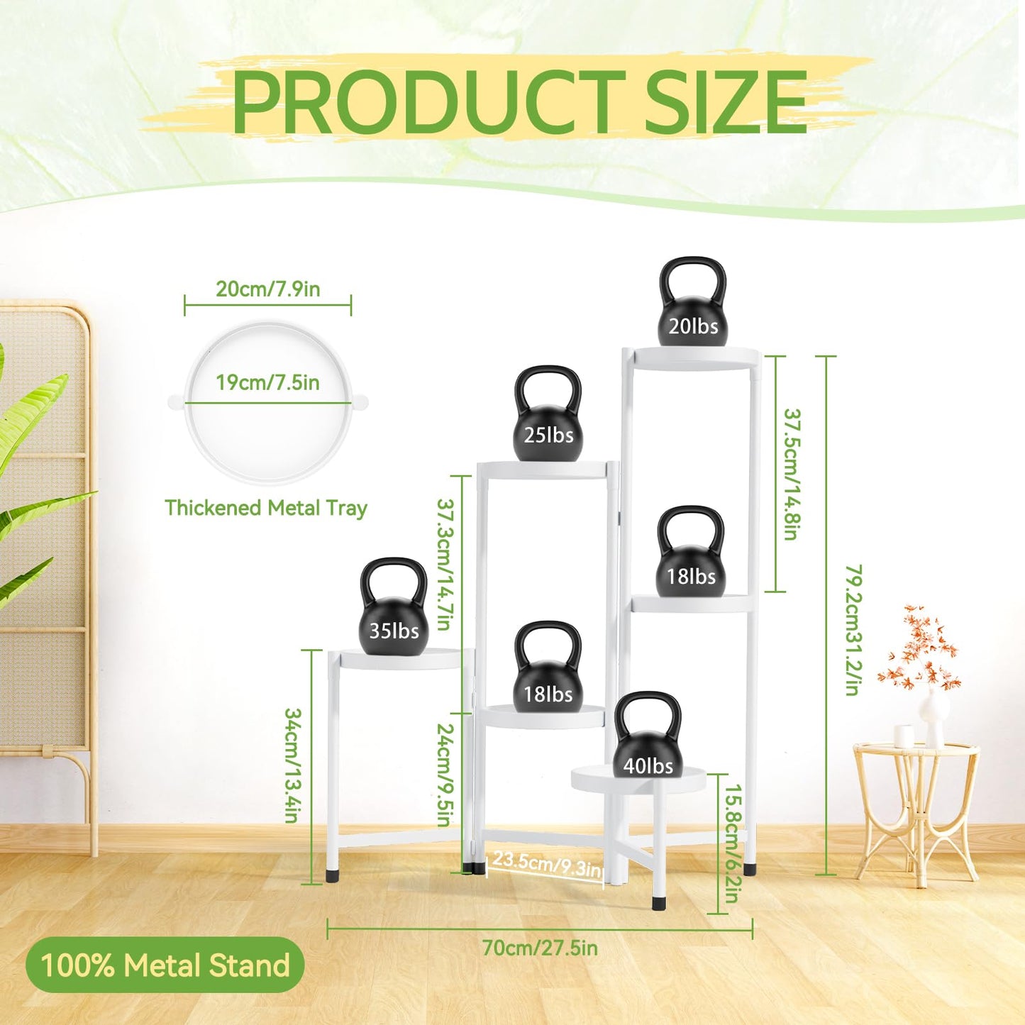 5-Tier Folding Metal Plant Stand - OVAD