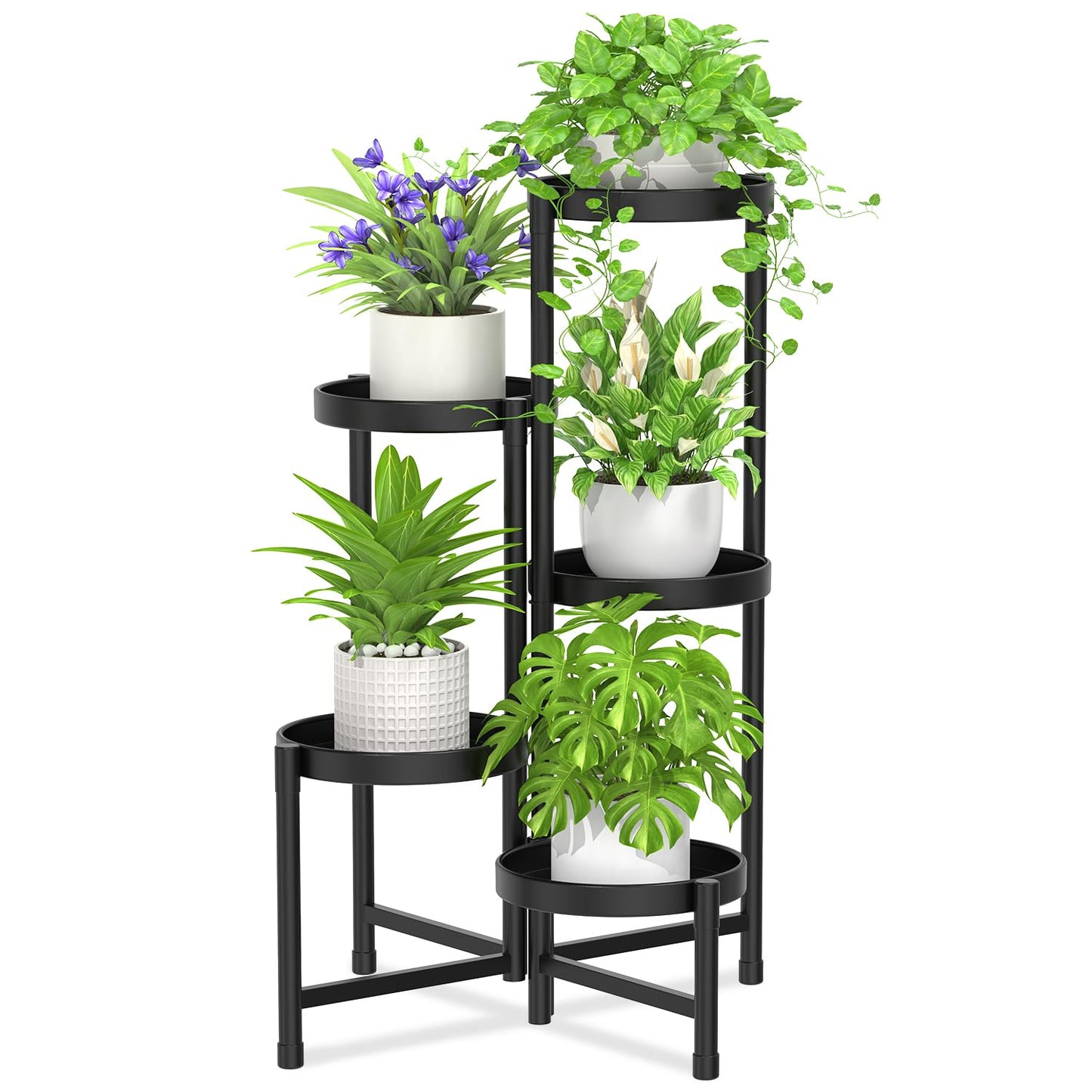 5-Tier Folding Metal Plant Stand - OVAD