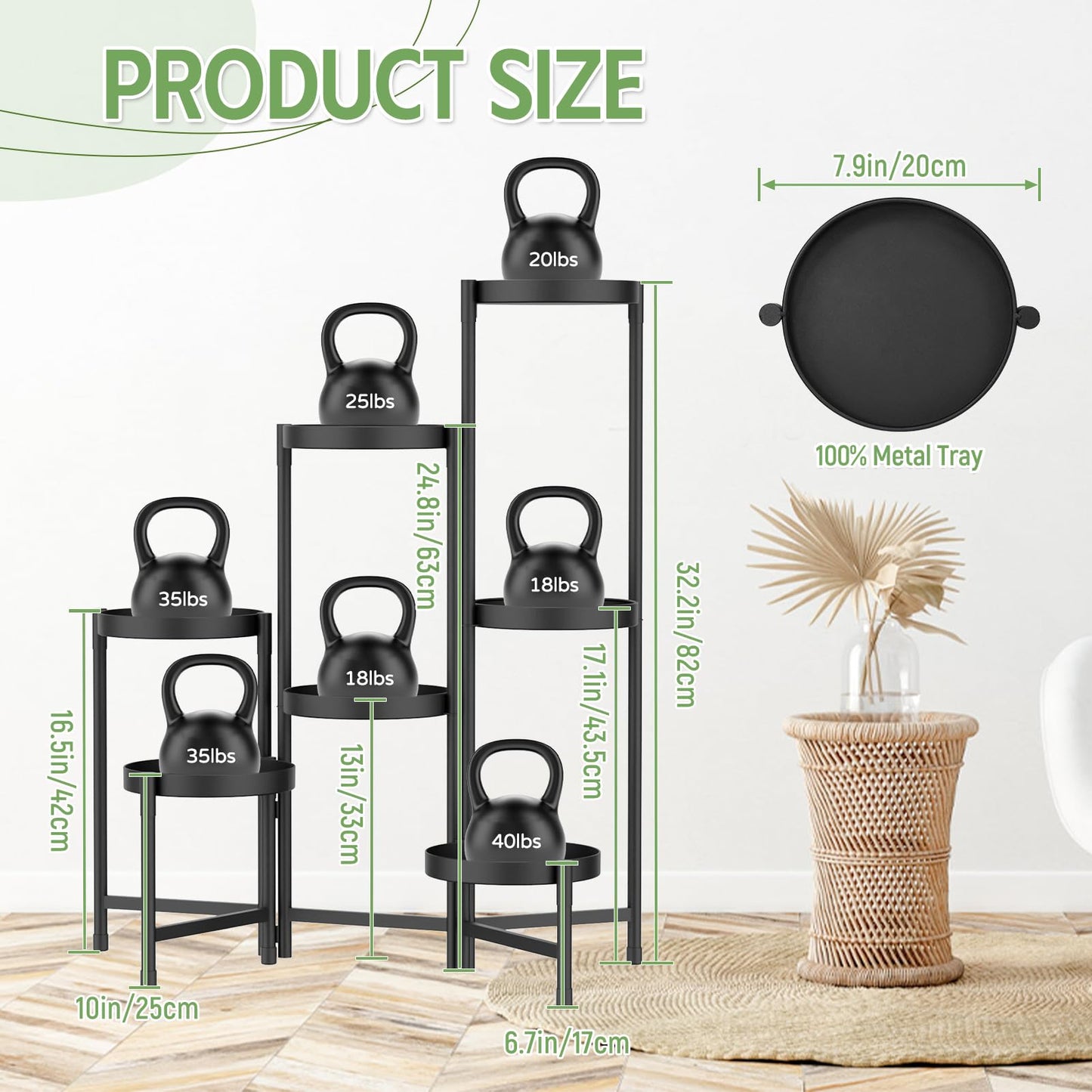 5-Tier Folding Metal Plant Stand - OVAD
