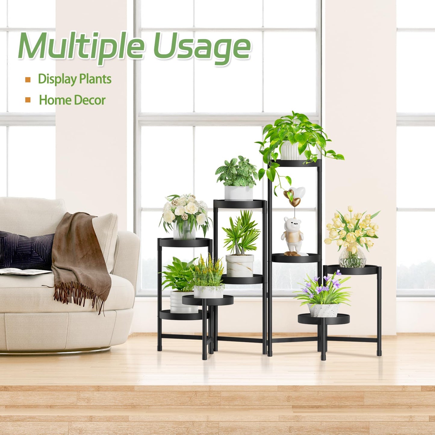 5-Tier Folding Metal Plant Stand - OVAD