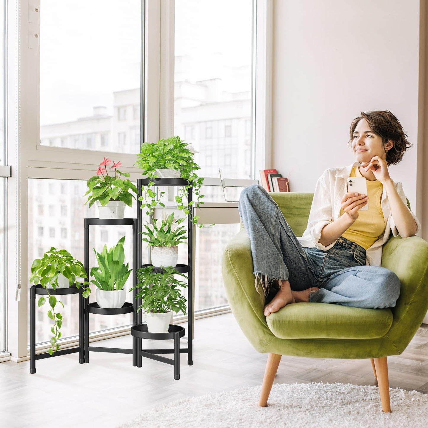 5-Tier Folding Metal Plant Stand - OVAD