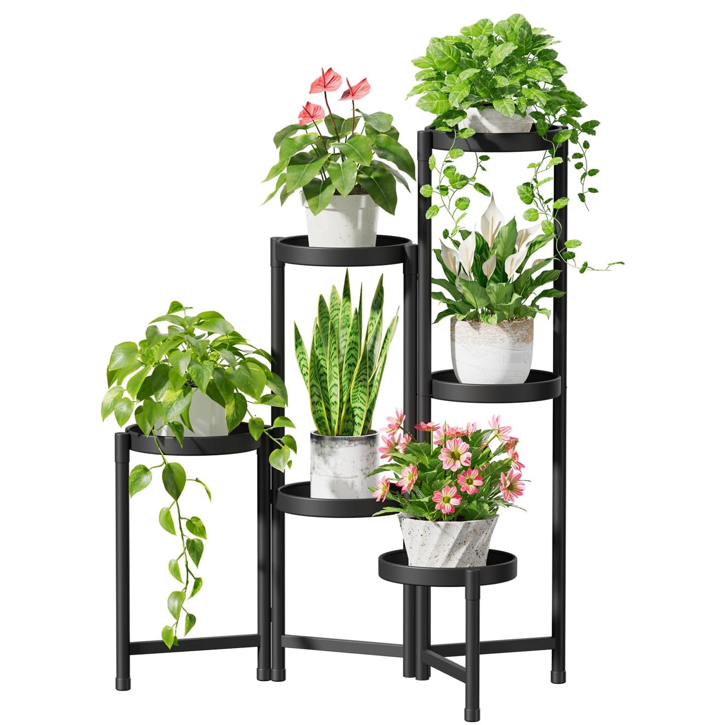 5-Tier Folding Metal Plant Stand - OVAD