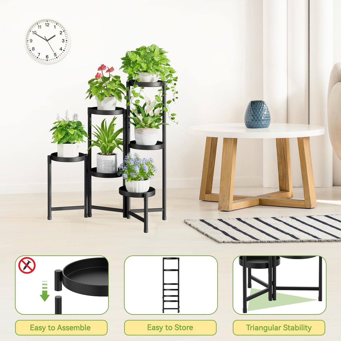 5-Tier Folding Metal Plant Stand - OVAD