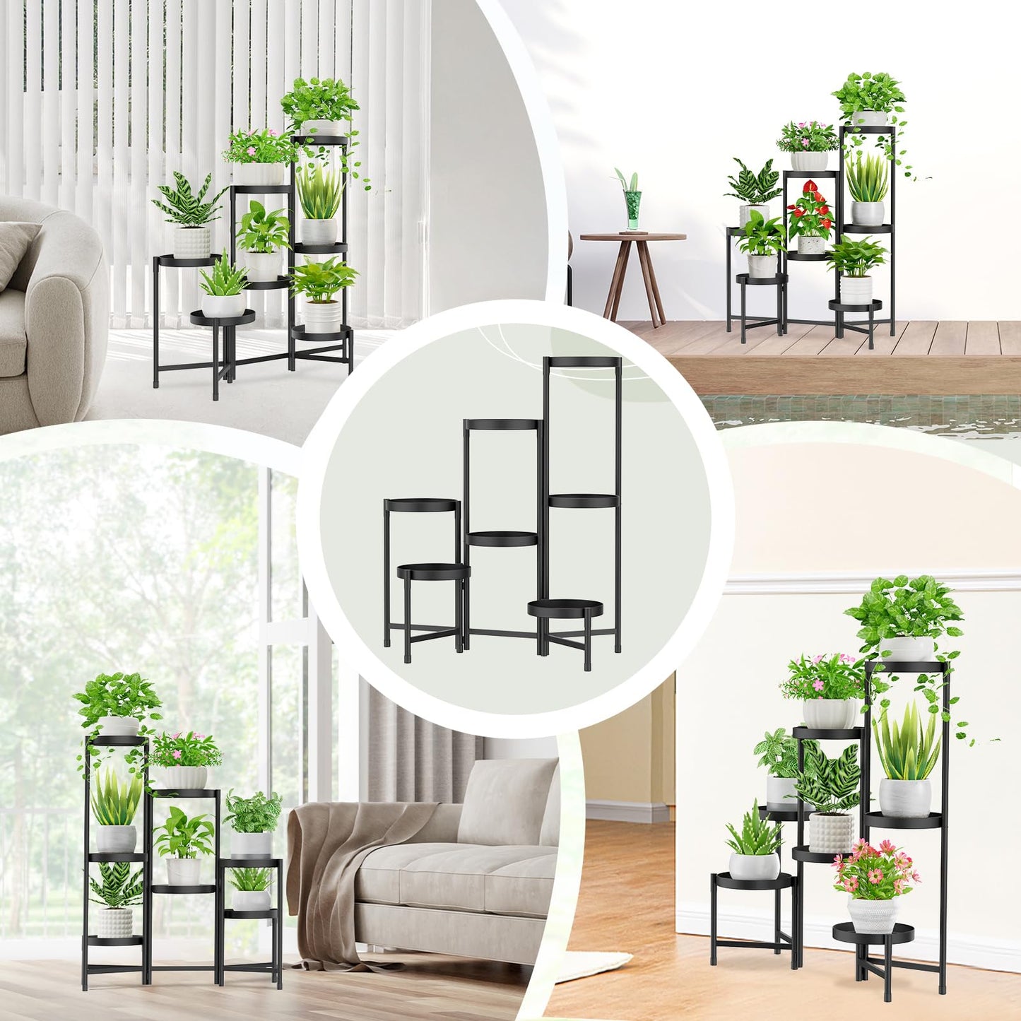 5-Tier Folding Metal Plant Stand - OVAD