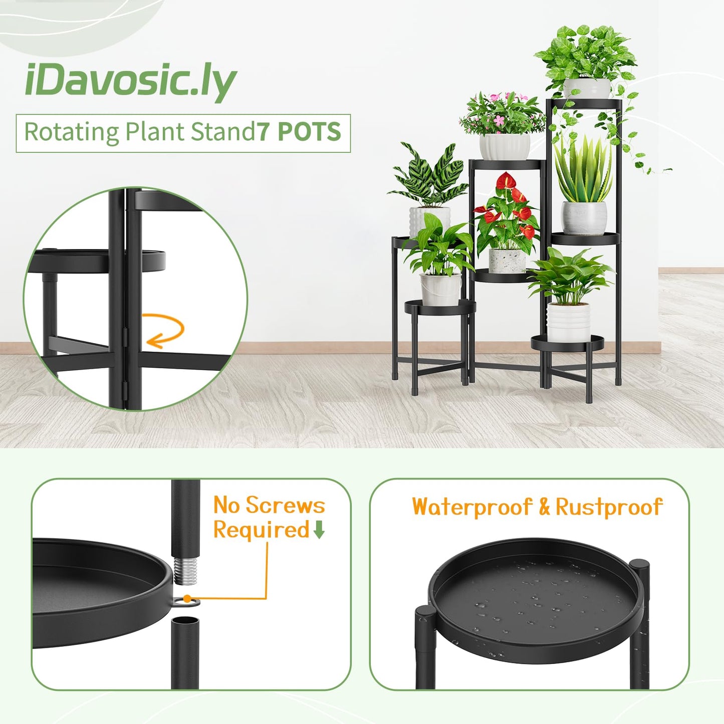 5-Tier Folding Metal Plant Stand - OVAD