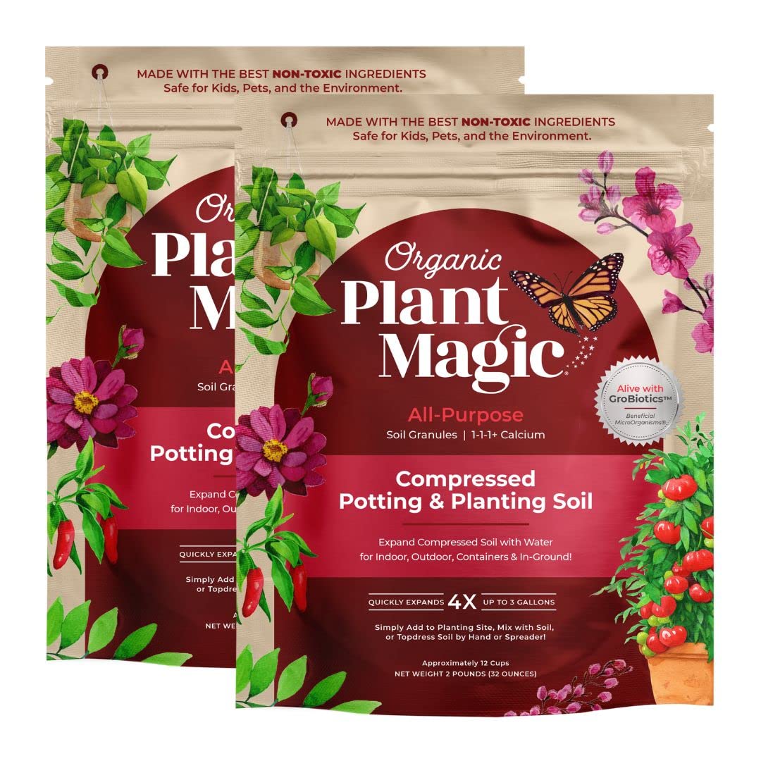 Compressed Organic Potting Soil for Garden Plants and Vegetables Expands 4x with Water for Indoor and Outdoor Use - OVAD