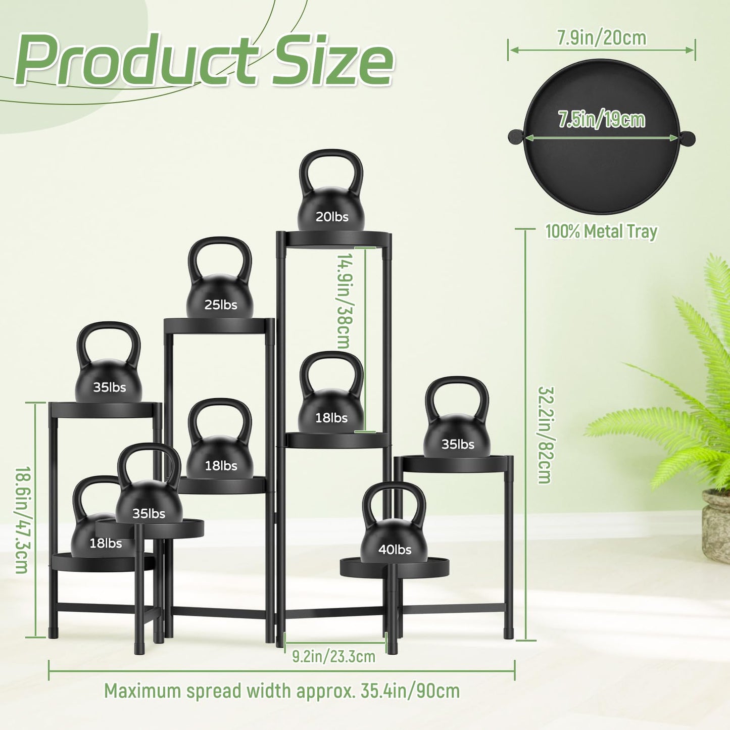 5-Tier Folding Metal Plant Stand - OVAD