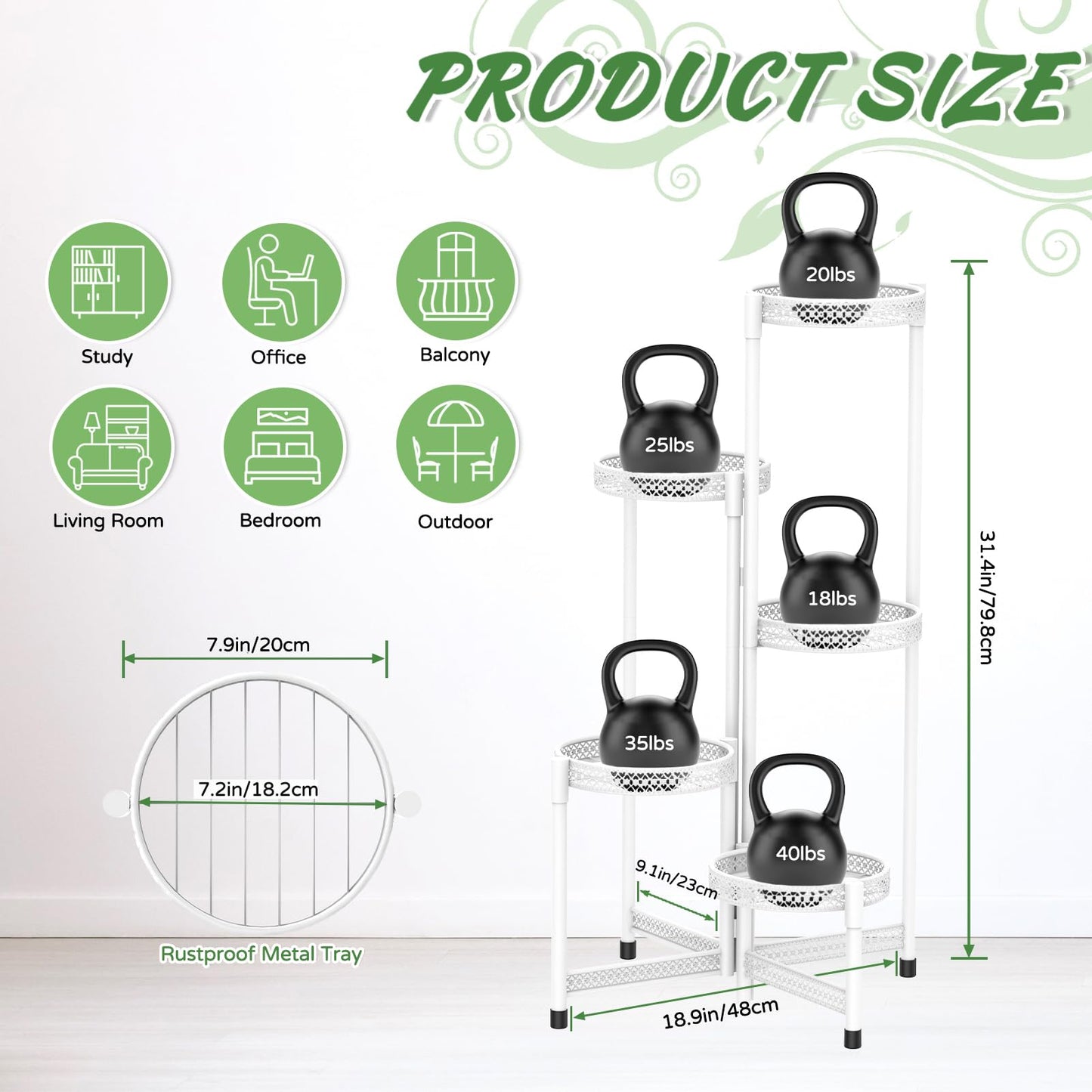 5-Tier Folding Metal Plant Stand - OVAD