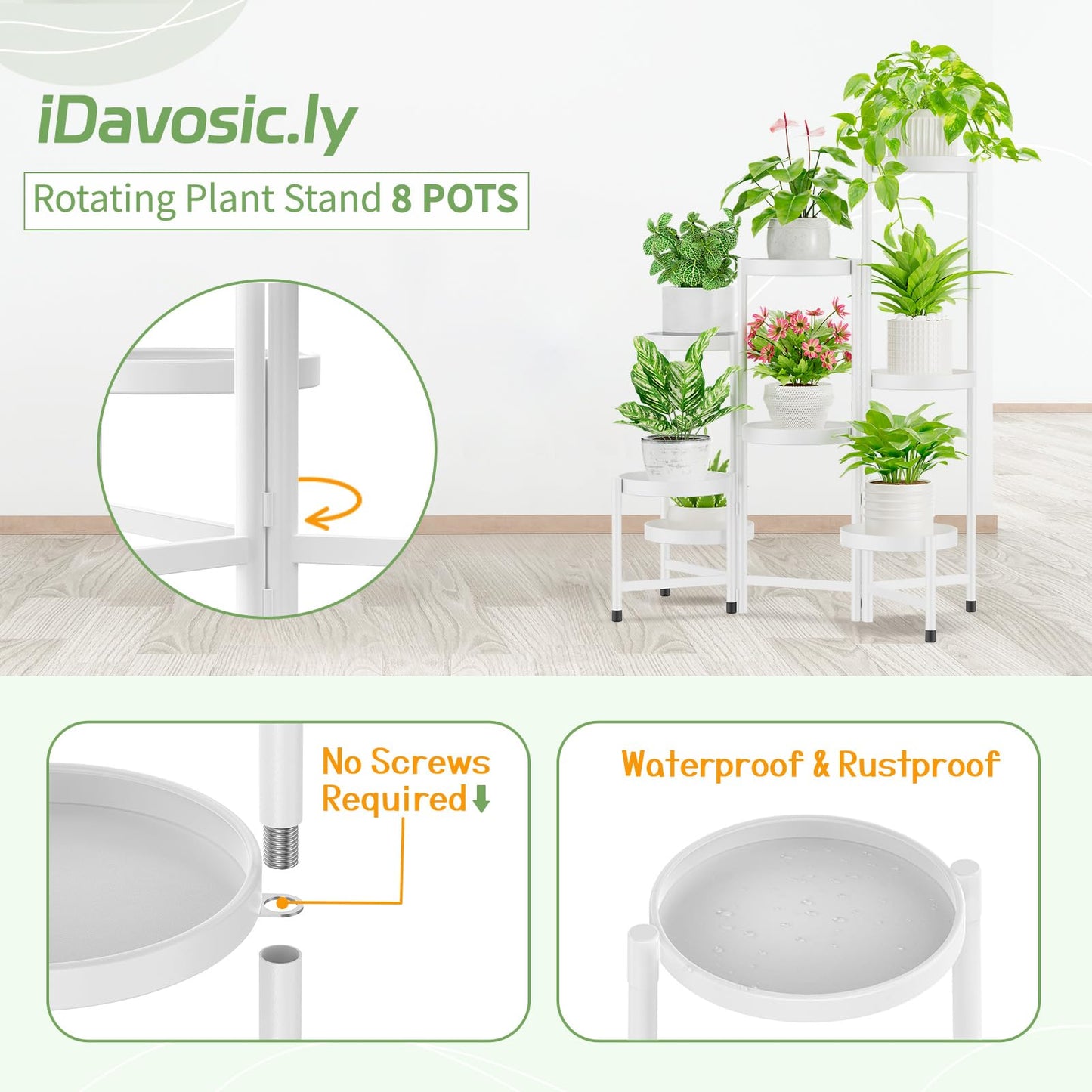 5-Tier Folding Metal Plant Stand - OVAD