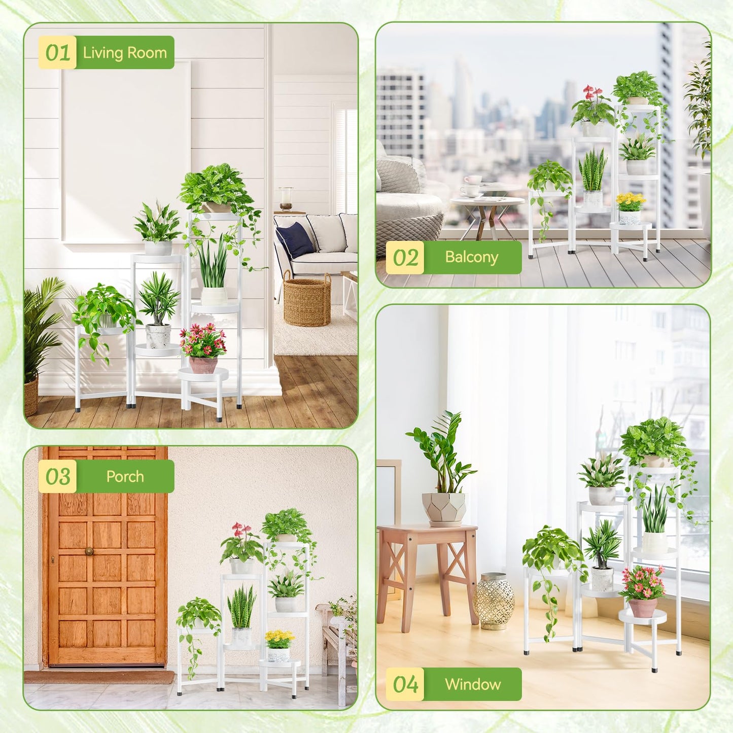 5-Tier Folding Metal Plant Stand - OVAD
