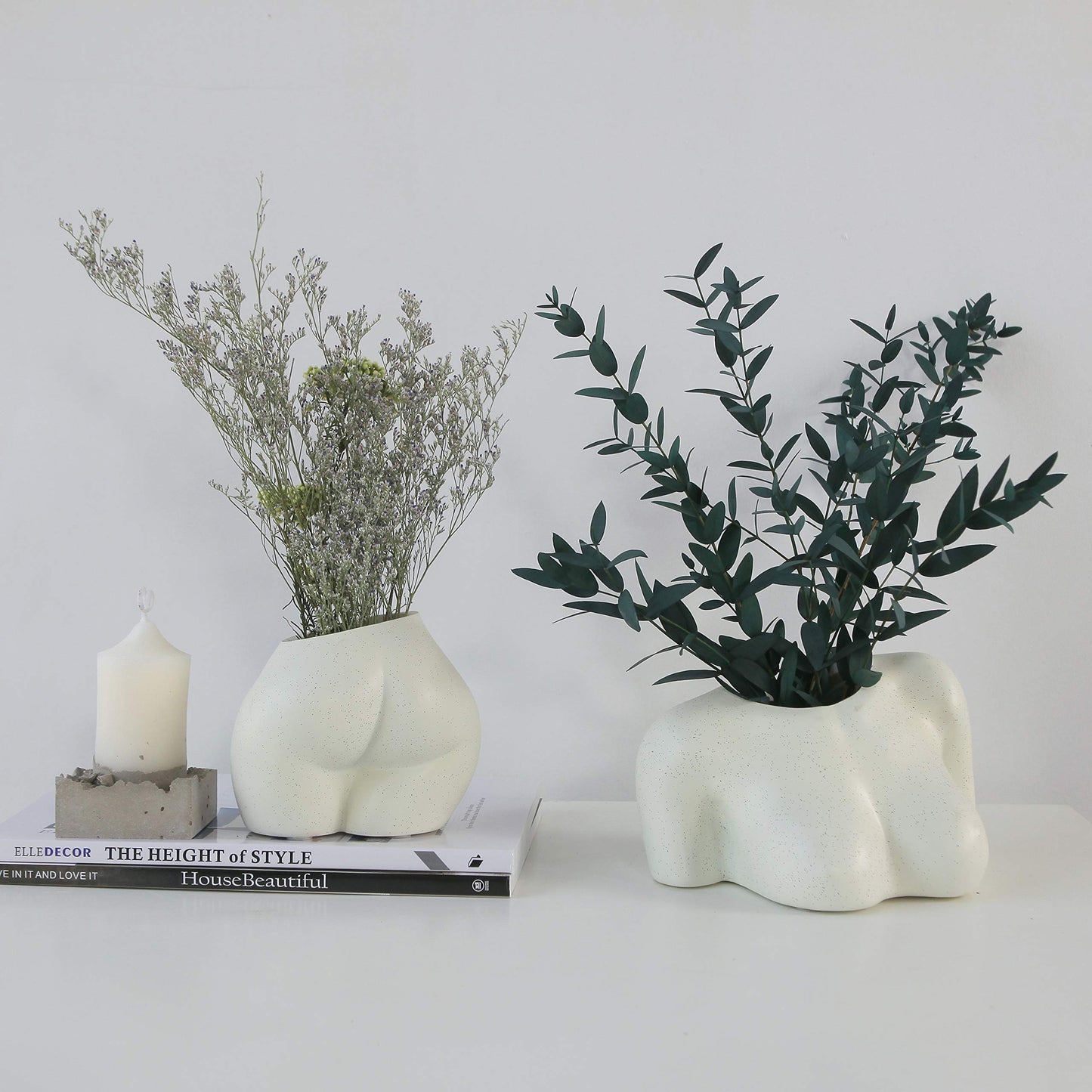 Upper Body Flower Vase, Female Base with Drainage Holes for Effortless Floral Arrangements - OVAD