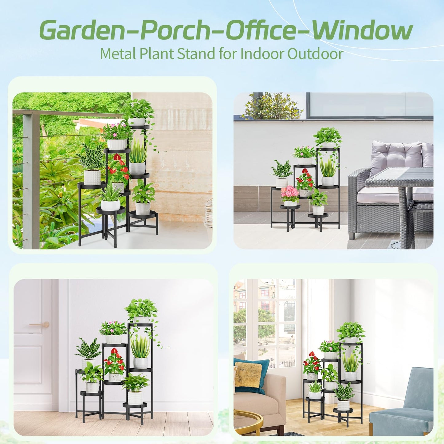 5-Tier Folding Metal Plant Stand - OVAD