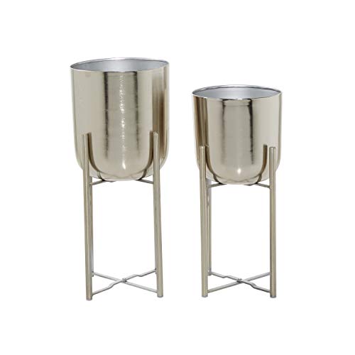 Stunning Gold Metal Planter Set for Glamorous Home Decor