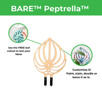 BARE™ Peptrella™ - Customizable wooden plant support - Inspired by the Peperomia leaf