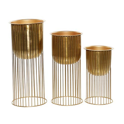 Elevated Caged Stand, Set of 3 Planters - Various Styles for Modern Elegance and Versatile Decor