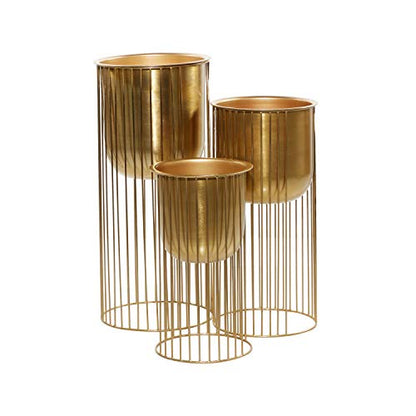 Elevated Caged Stand, Set of 3 Planters - Various Styles for Modern Elegance and Versatile Decor