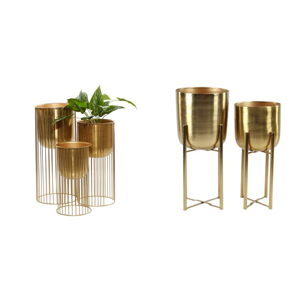 Elevated Caged Stand, Set of 3 Planters - Various Styles for Modern Elegance and Versatile Decor