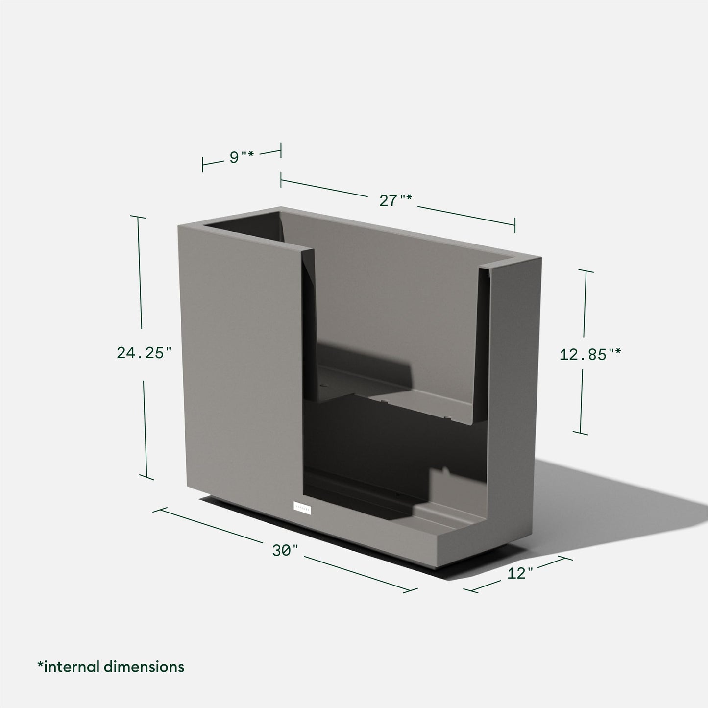 Tall Rectangular Planter for Indoor or Outdoor Patio/Porch | Durable All-Weather with Removable Insert Bucket for Easy Planting