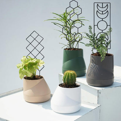 Indoor Plant Trellis for Climbing Plants, 16inch Small Garden Metal Trellis for Potted Plants Outdoor - 4 Pack - OVAD