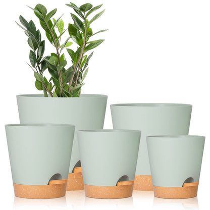 Self-Watering Planter Set for Effortless Plant Care and Stylish Home Décor