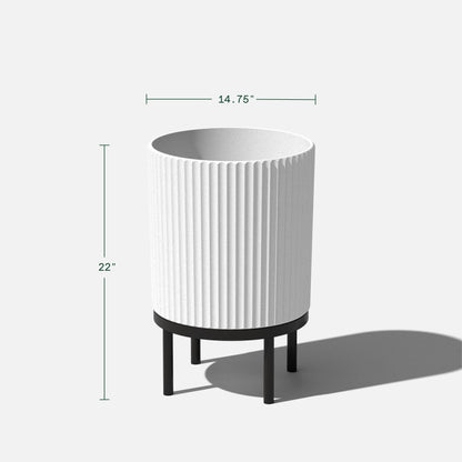 Demi Series Round Planter with Stand | Durable & Wooden Stand Perfect for Home Decor