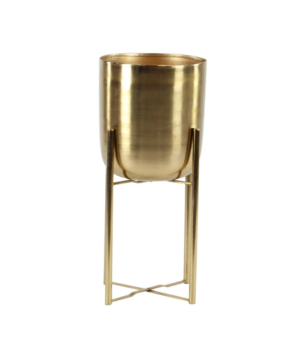 Stunning Gold Metal Planter Set for Glamorous Home Decor