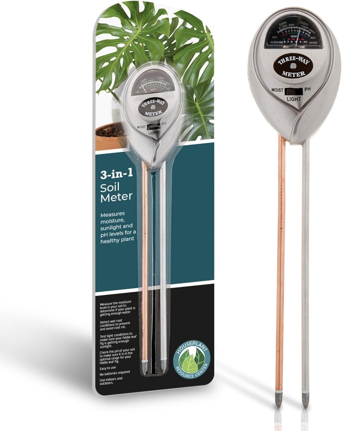 3-in-1 Soil Meter Optimize Plant Health with Moisture, Light & pH Testing for Thriving Gardens and Lush Indoor Plants