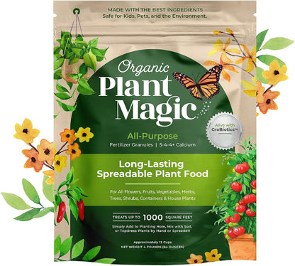 Organic Plant Magic Fast-Acting Soluble Plant Food All-Purpose Fertilizer Concentrate Plus Slow Release Granular Fertilizer Long-Lasting Plant Food Granules