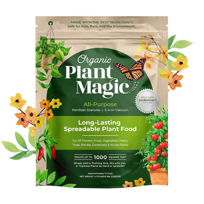 Organic Plant Magic Compressed Organic Potting Soil for Garden, Plants & Vegetables Plus Truly Organic Slow Release Granular Fertilizer