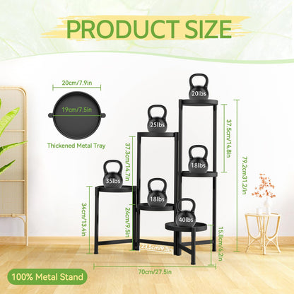 5-Tier Folding Metal Plant Stand - OVAD
