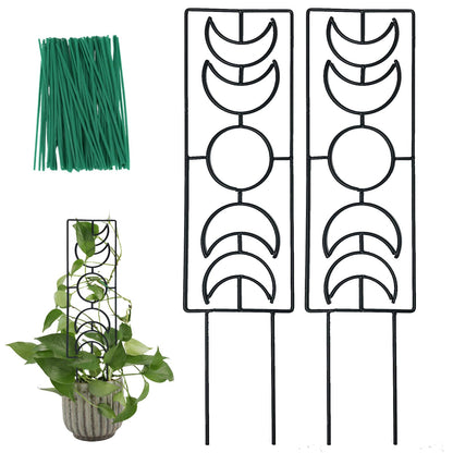 Indoor Plant Trellis for Climbing Plants, 16inch Small Garden Metal Trellis for Potted Plants Outdoor - 4 Pack - OVAD