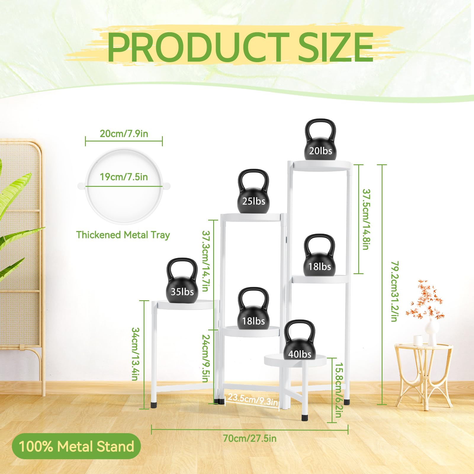5-Tier Folding Metal Plant Stand - OVAD