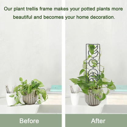 Indoor Plant Trellis for Climbing Plants, 16inch Small Garden Metal Trellis for Potted Plants Outdoor - 4 Pack - OVAD