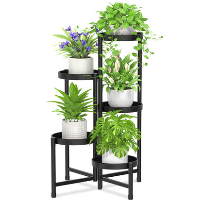 5-Tier Folding Metal Plant Stand - OVAD