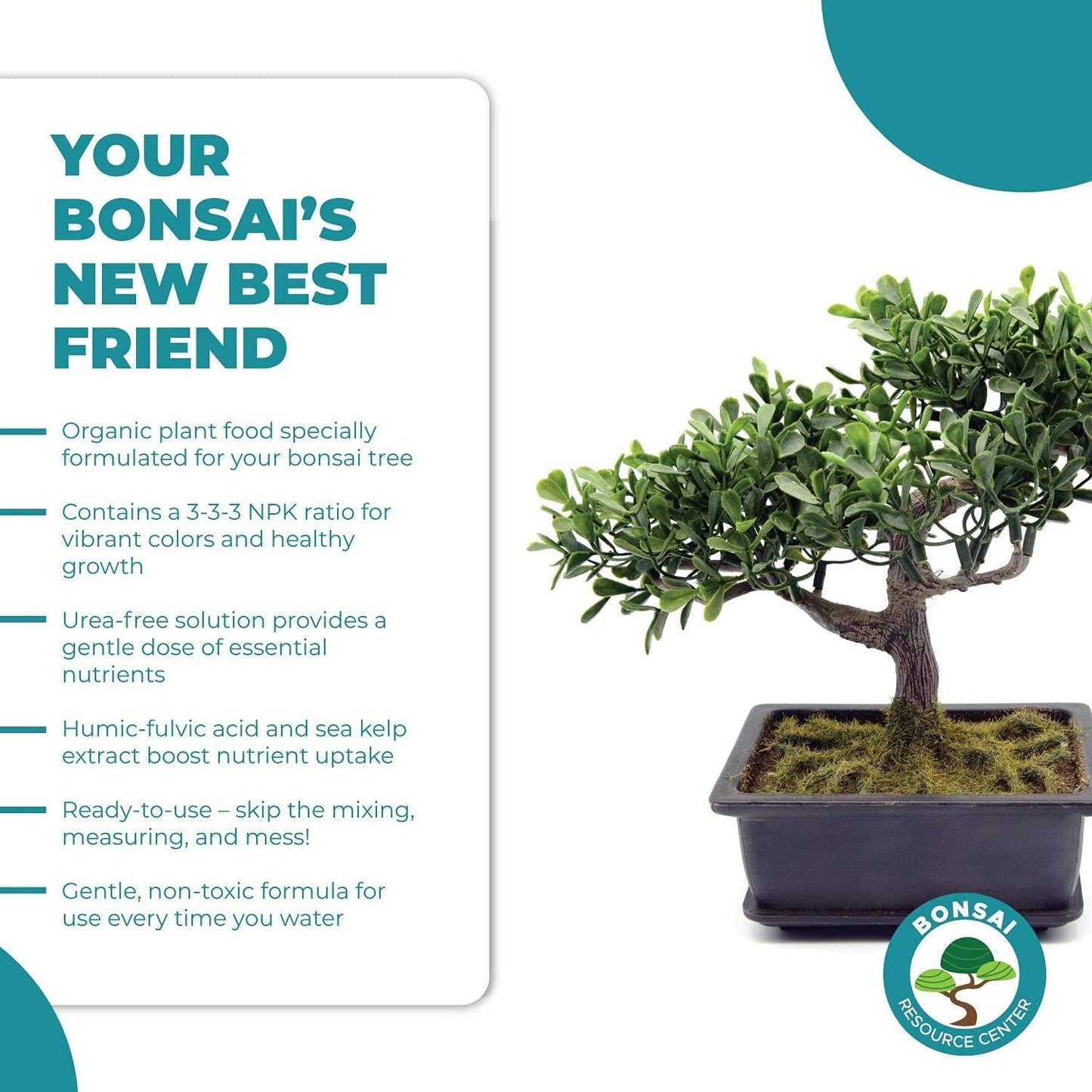 Bonsai Tree Food | Liquid Fertilizer for Bonsai Trees - 8 Fluid Ounces with 3-3-3 NPK Ratio for Optimal Growth