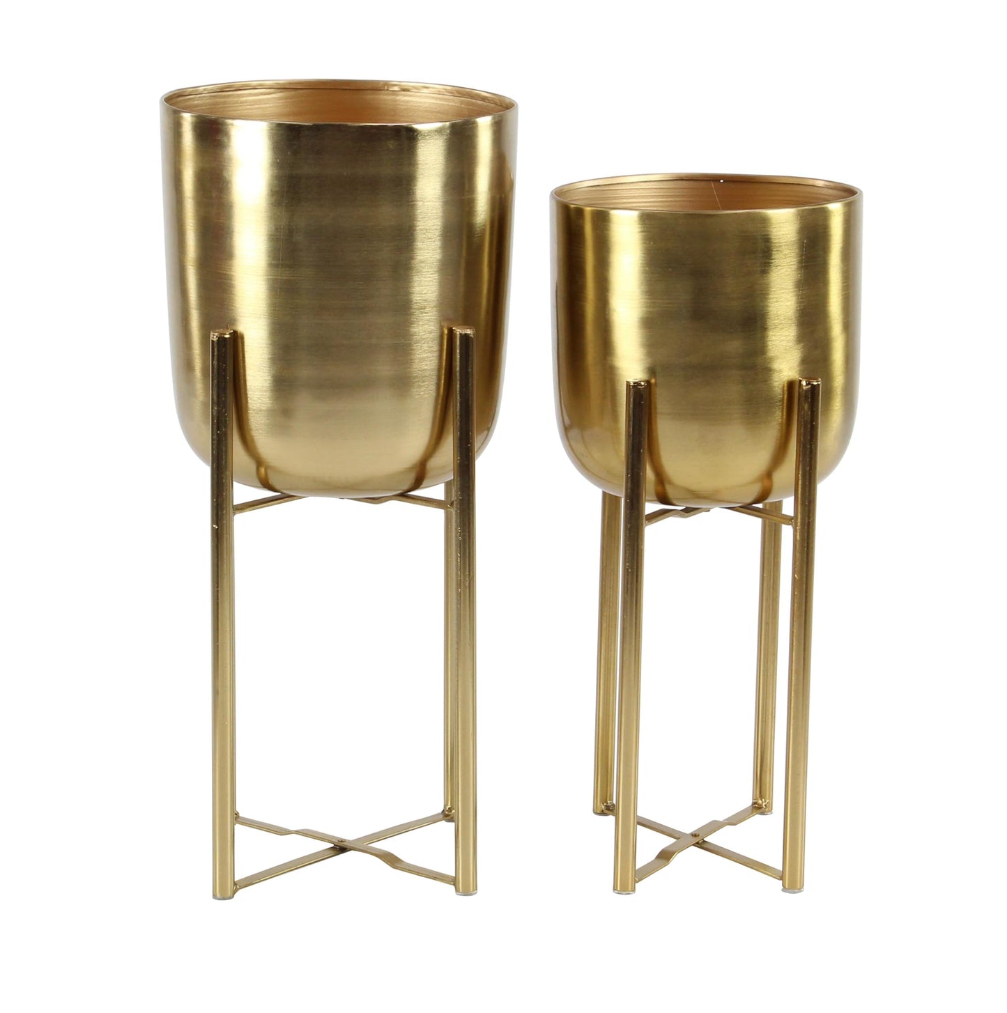 Stunning Gold Metal Planter Set for Glamorous Home Decor