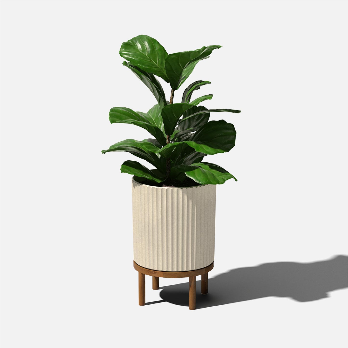 Demi Series Round Planter with Stand | Durable & Wooden Stand Perfect for Home Decor