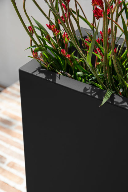 Tall Rectangular Planter for Indoor or Outdoor Patio/Porch | Durable All-Weather with Removable Insert Bucket for Easy Planting