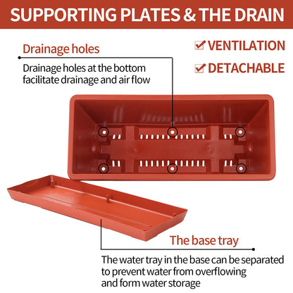 Vibrant 7 Pack Plastic Window Box Planter 17 Inches for All Your Gardening Needs