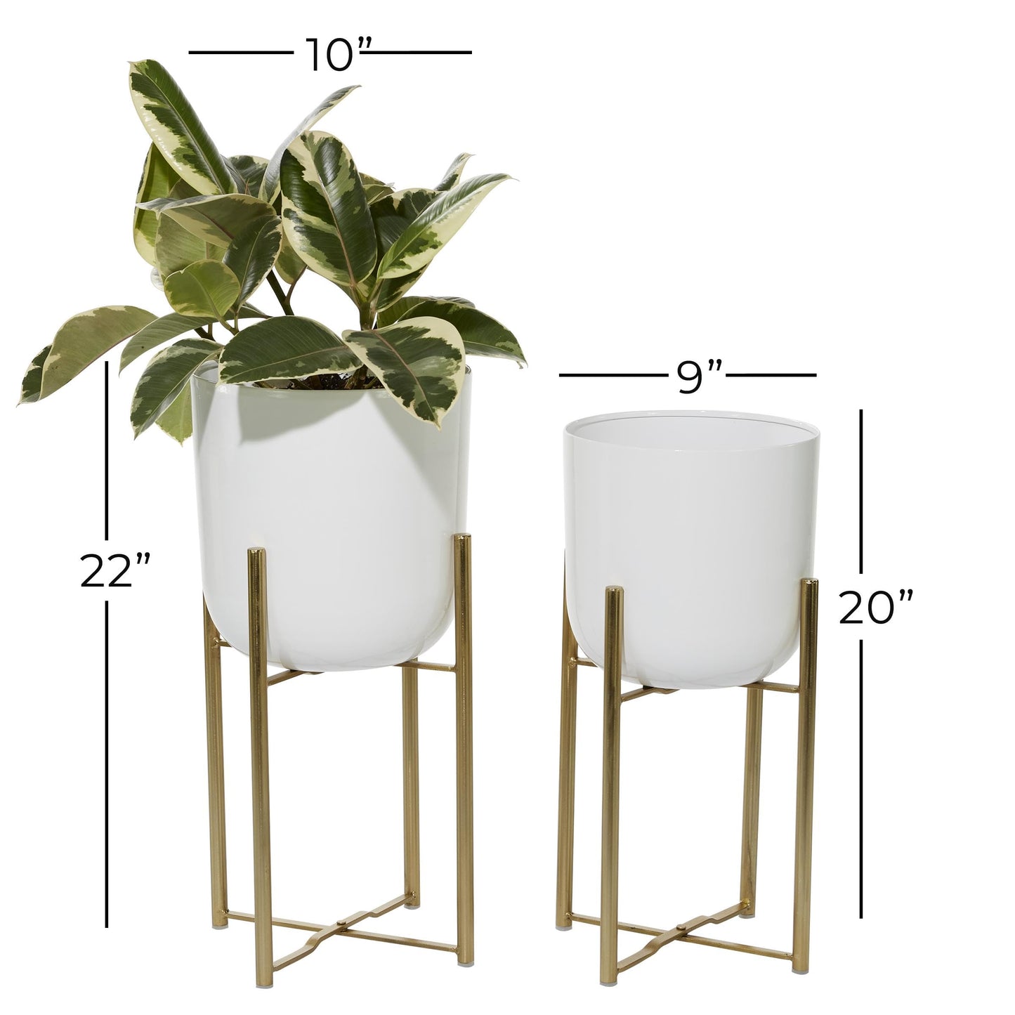 Stunning Gold Metal Planter Set for Glamorous Home Decor