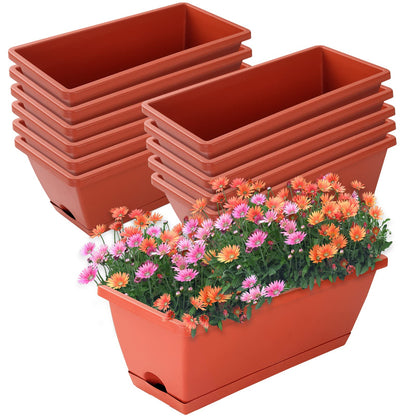 Vibrant 7 Pack Plastic Window Box Planter 17 Inches for All Your Gardening Needs