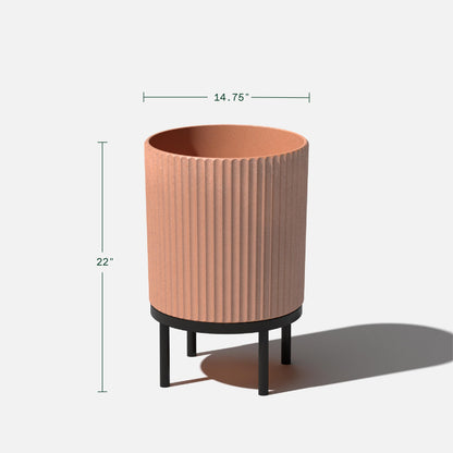 Demi Series Round Planter with Stand | Durable & Wooden Stand Perfect for Home Decor