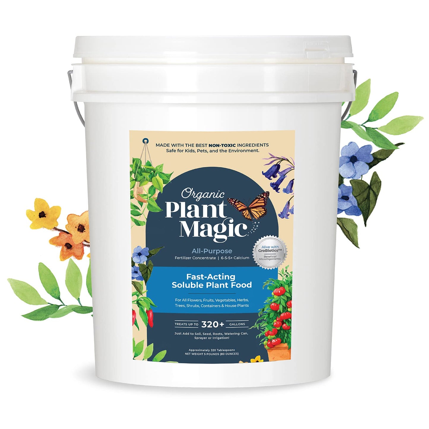 Organic Plant Magic - Truly Organic Fast-Acting Water Soluble Plant Food for All Plants and Gardens in One Convenient 1/2 lb Bag