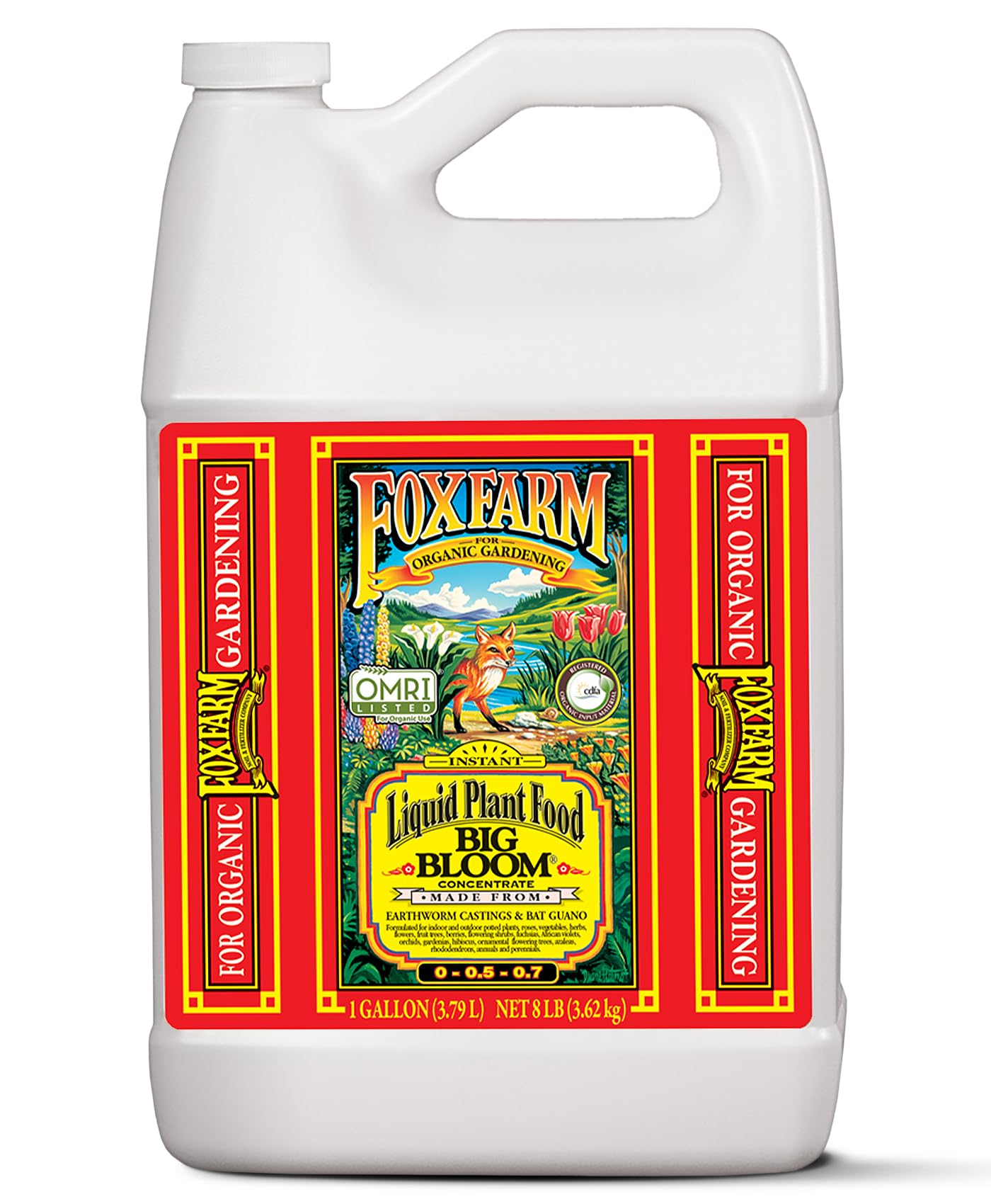 FoxFarm - Big Bloom Liquid Fertilizer Concentrate for Vibrant Flowers, Fruits, and Vegetables, All Purpose Indoor & Outdoor Plant Food, NPK 0.01-0.03-0.7 (Pint)