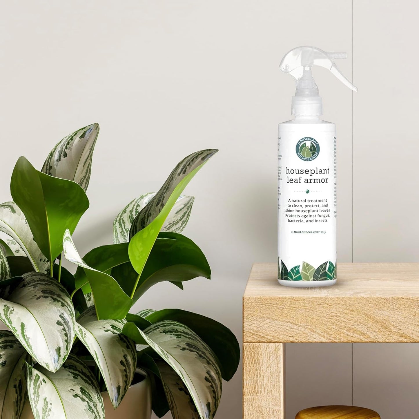 Leaf Armor by Houseplant Resource Center Natural Indoor Plant Leaf Protectant and Shine Spray for Fiddle Leaf Fig Monstera and Ficus Plants 8 Fluid Ounces